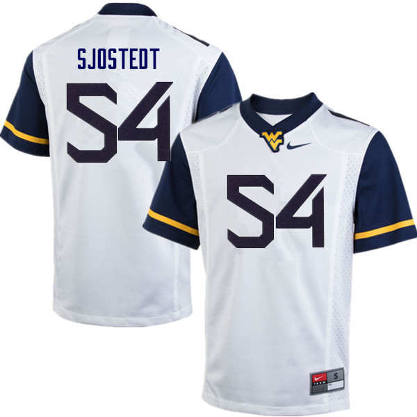 Men #54 Eric Sjostedt West Virginia Mountaineers College Football Jerseys Sale-White - Click Image to Close